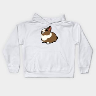 Brown and White Bunny Rabbit Coney Kids Hoodie